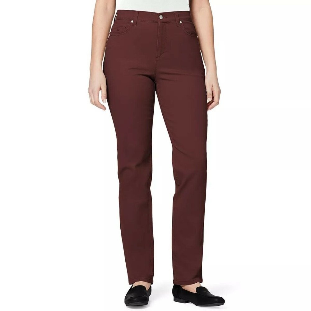 Gloria Vanderbilt Amanda Classic High-Rise Tapered Jeans, Size 14P, Velvet Wine